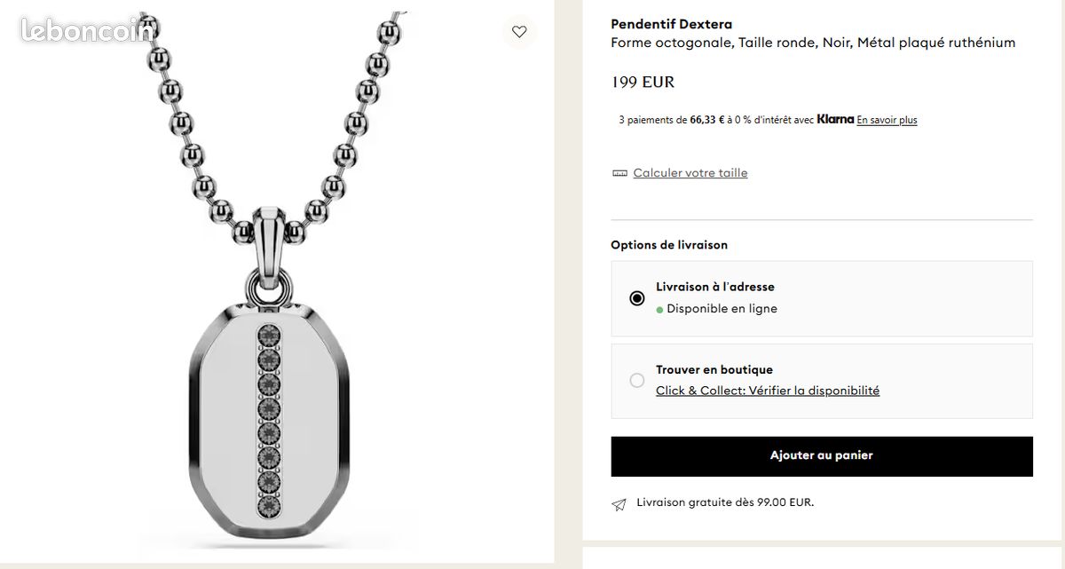Pendentif SWAROVSKI Dextera Octogonal - Neuf - Garantie (image 6)