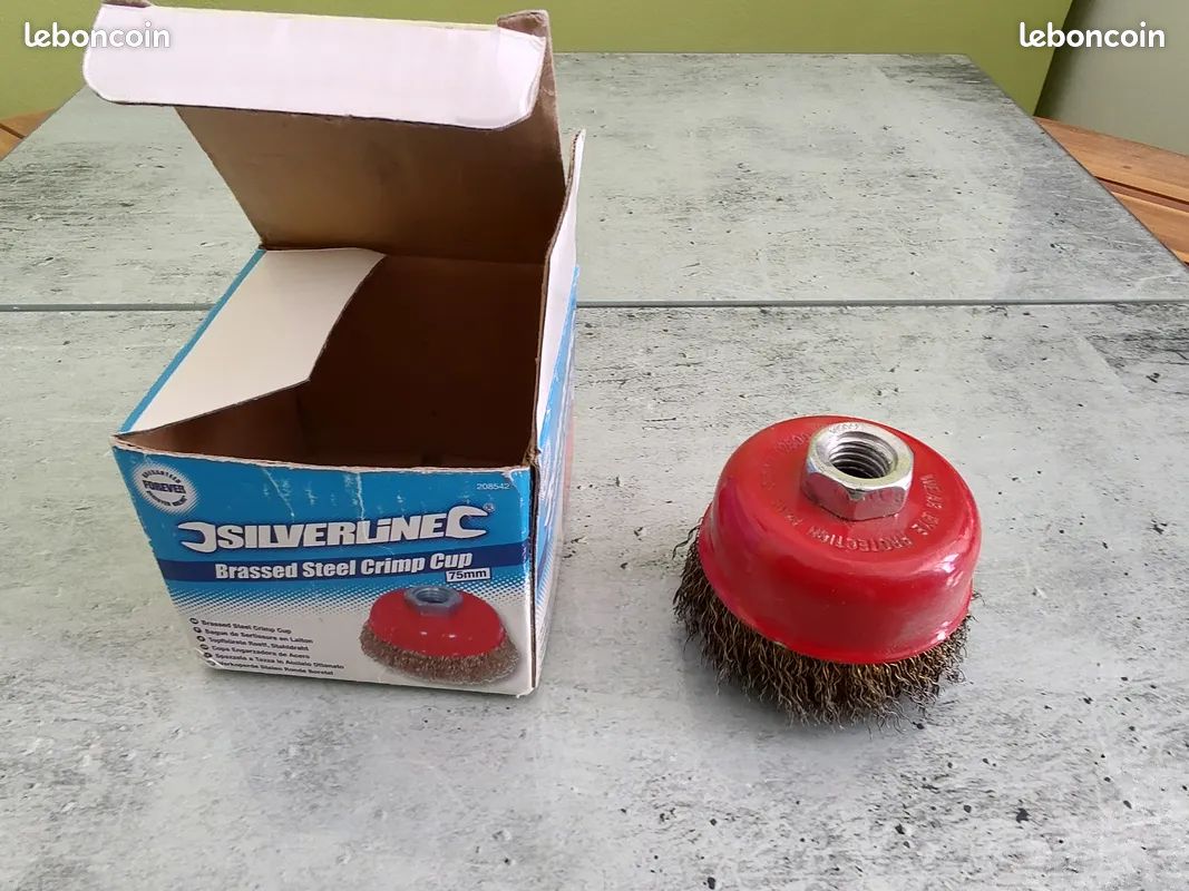 Brosse Boisseau Ondulée 75 Mm - Filetage M14 - Pour Meuleuse D'angle - Nettoyage Métal, Rouille - Marque Olbrich