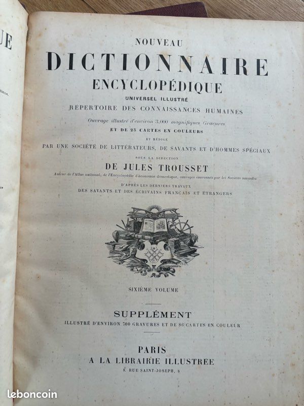 Encyclopédie Jules Trousset 5 volumes plus supplément (image 7)