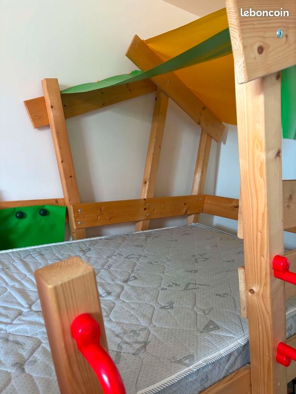 Lits cabane superposés avec toboggan (image 4)