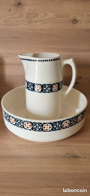 Service De Toilette Ancien – Badonviller, Set De Vases, Origine France – Occasion Très Bon état