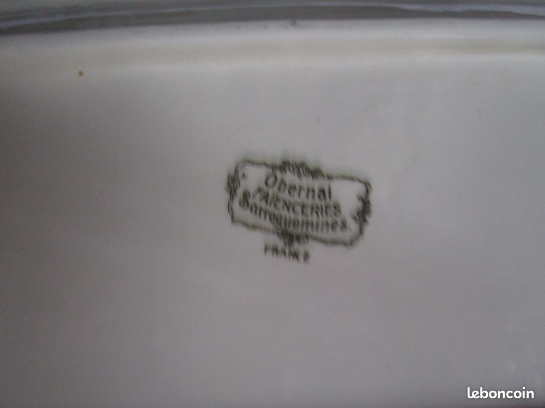 Plat ovale en faïence de Sarreguemines OBERNAI (image 3)
