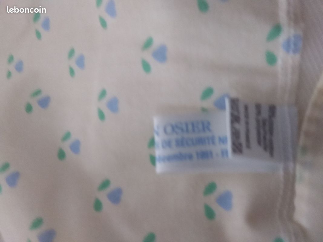 Couffin en osier habillage bleu ciel et blanc (image 7)