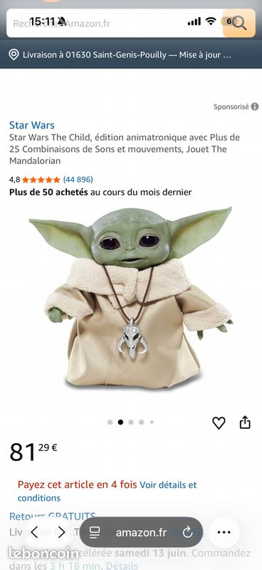Star Wars The Child, édition Animatronique Avec Plus De 25 Combinaisons De Sons Et Mouvements Jouet The Mandalorian