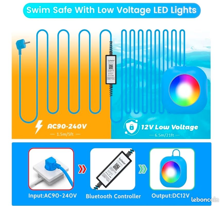 LyLmLe Projecteur Piscine LED pour hors sol avec Contrôle | FindTheDeal
