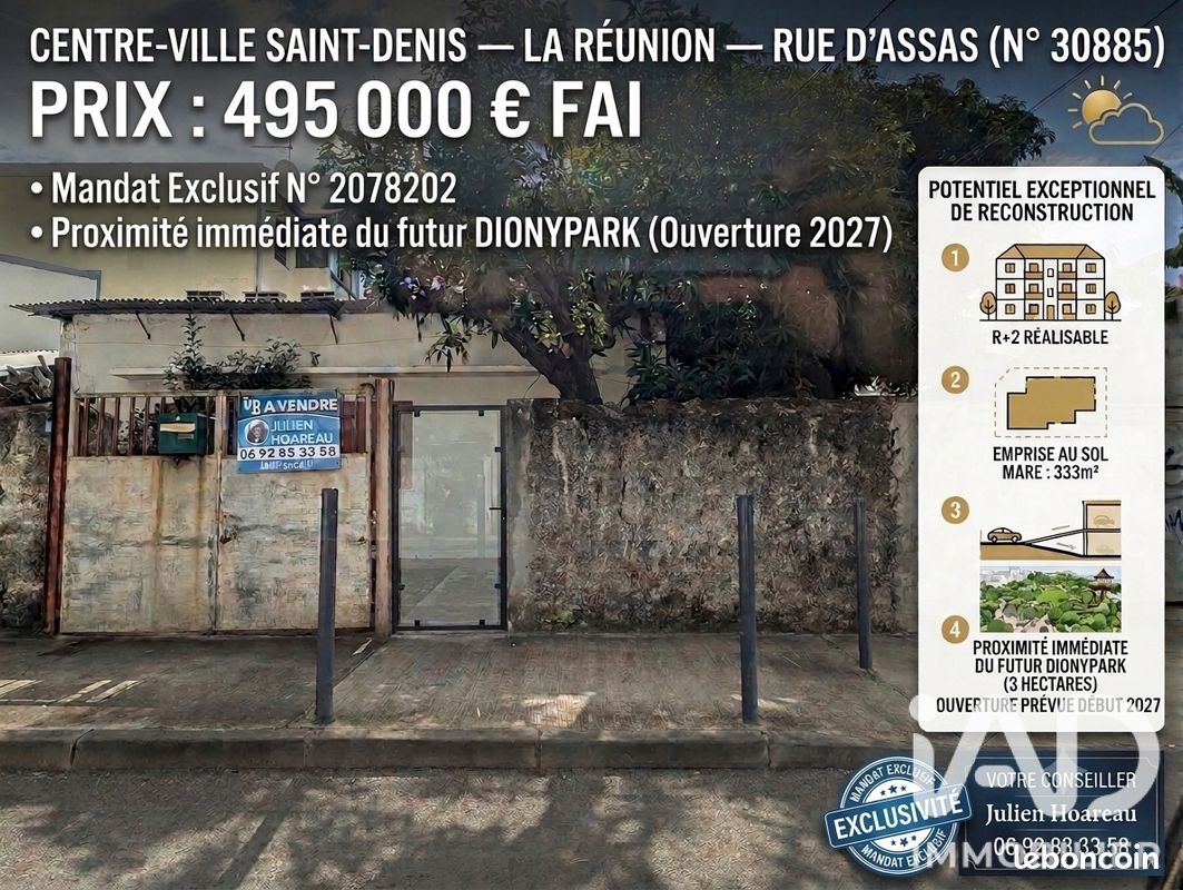 Terrain 333 m² · à Saint-Denis · 333 m² · 495 000 €