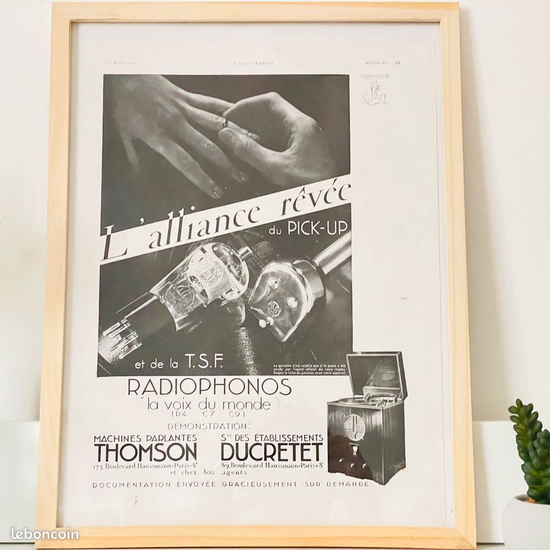 THOMSON - Machines Parlantes - PARIS - Affiche vintage N&B - Magazine L'ILLUSTRATION année 1931 (cad (image 2)