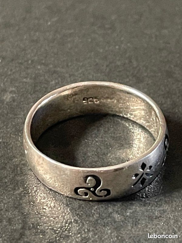 Bague En Argent 925 Triskel Breton Toulhoat - Taille 56 - Occasion Parfait État