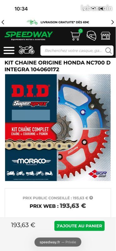Kit Chaîne Nc750 S 14-17 X 33 (image 1)