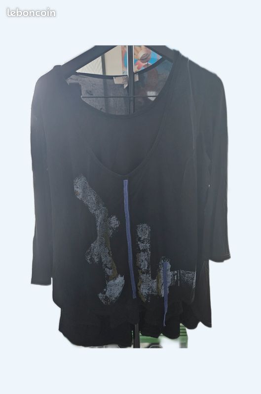 Haut femme grande taille JMP noir bleu (alival) Vêtements