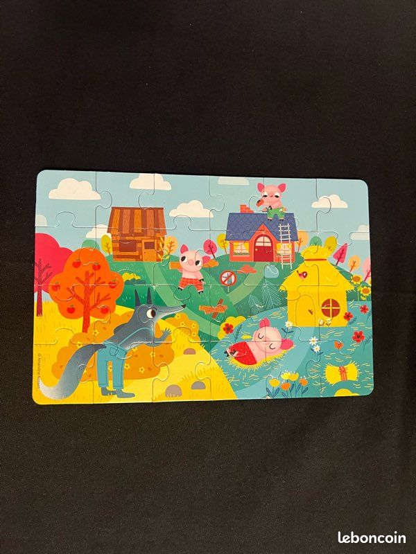 Puzzle – “Les 3 petits cochons” – 25 pièces – Dès 3 ans – Boîte rigide (image 2)