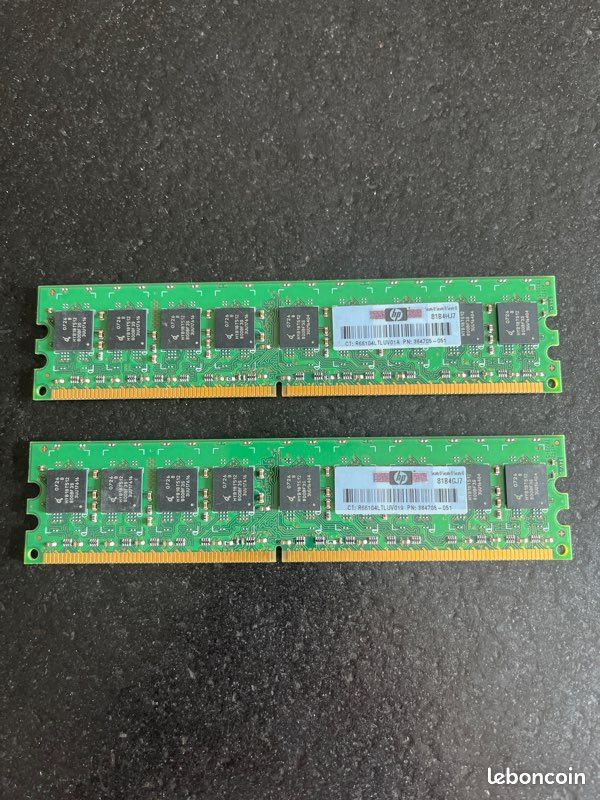 Barrettes mémoire HP 8GB (2X4GB) 2RX4 PC2-5300P - Le Coin de l'e-Chineur