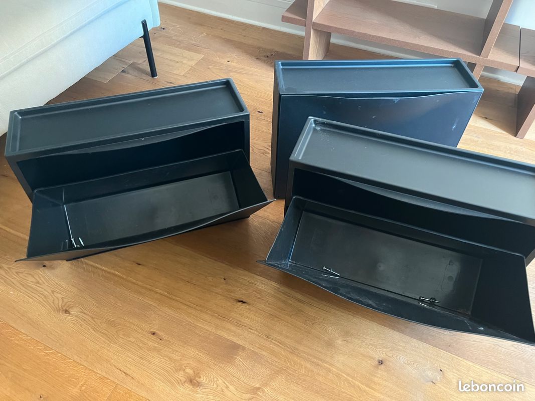 3 Armoire à chaussures/rangement TRONES Ikea noires (image 1)