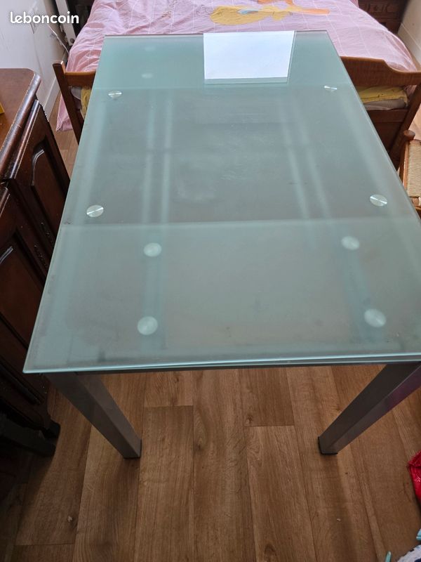 Table salon en verre et métal (image 2)