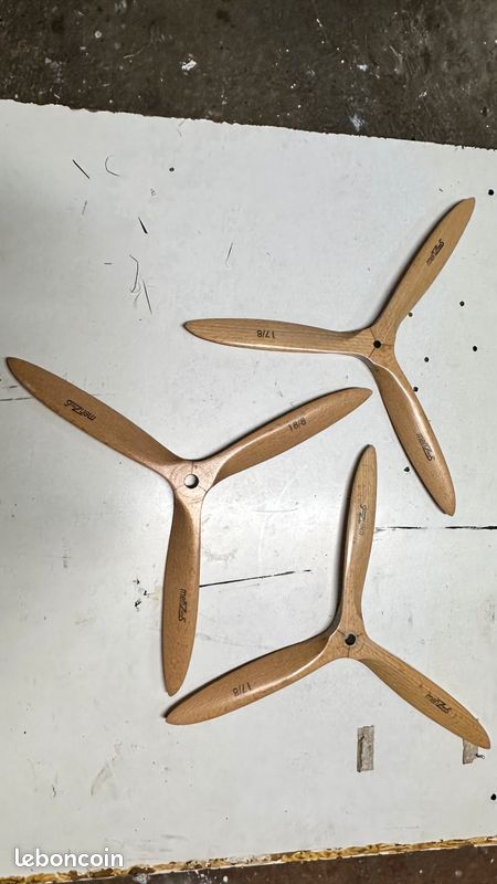 Hélice Tripale En Bois 21/22/23 Pouces – Pour Avion RC Essence – Ouverture 10 Mm