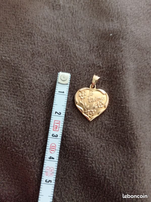 Pendentif Cœur Plaqué Or 750/000 "Je T'aime" Avec Chaîne - Coffret Cadeau
