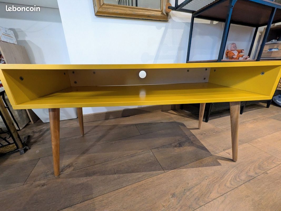 Meuble TV jaune style scandinave (BUT) (image 2)