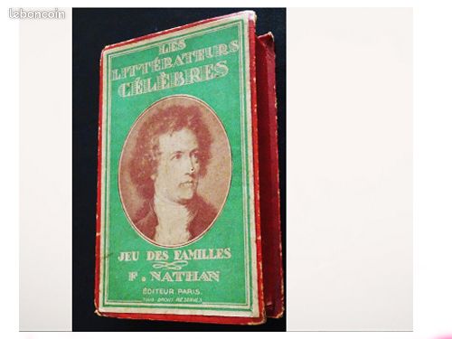 Ancien Jeu De Cartes Des Familles - Les Littérateurs Célèbres - F. Nathan - Collection