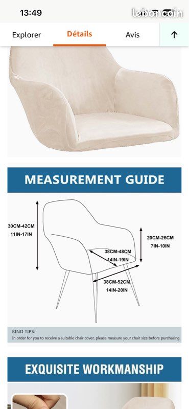 Housse de chaise beige (image 5)