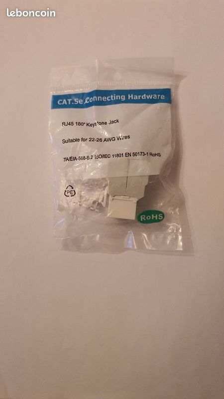 ✅ ENCORE DISPO ✅ 13 Connecteurs RJ45 Noyau blanc CAT5e non blindé UTP sans outil (image 1)