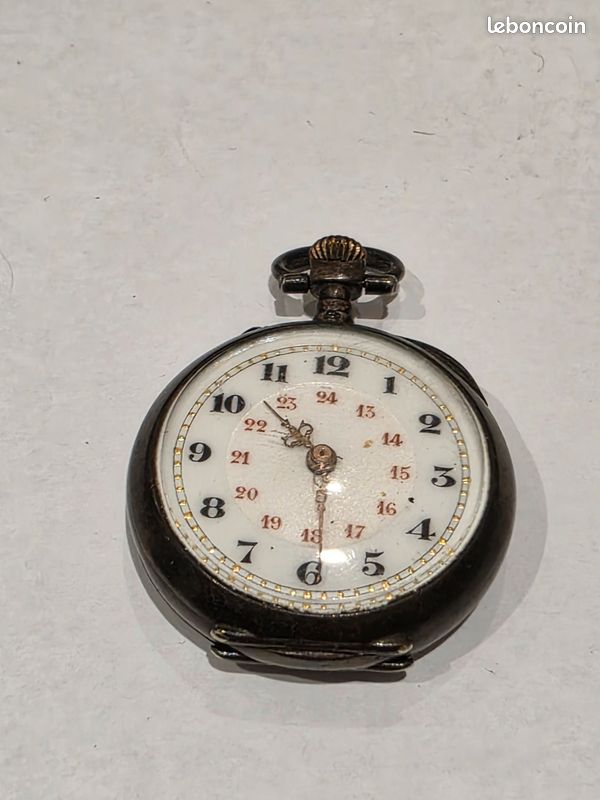 Montre Gousset Oignon Argent Poinçon Crabe Blondeau à Richelieu - Chaîne Et Clé