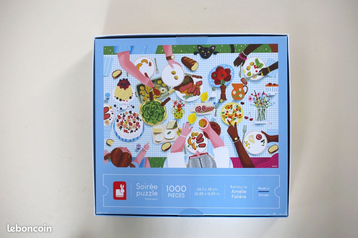 Puzzle 1000 pièces "Repas en famille" marque Janod, Soirée puzzle (image 3)