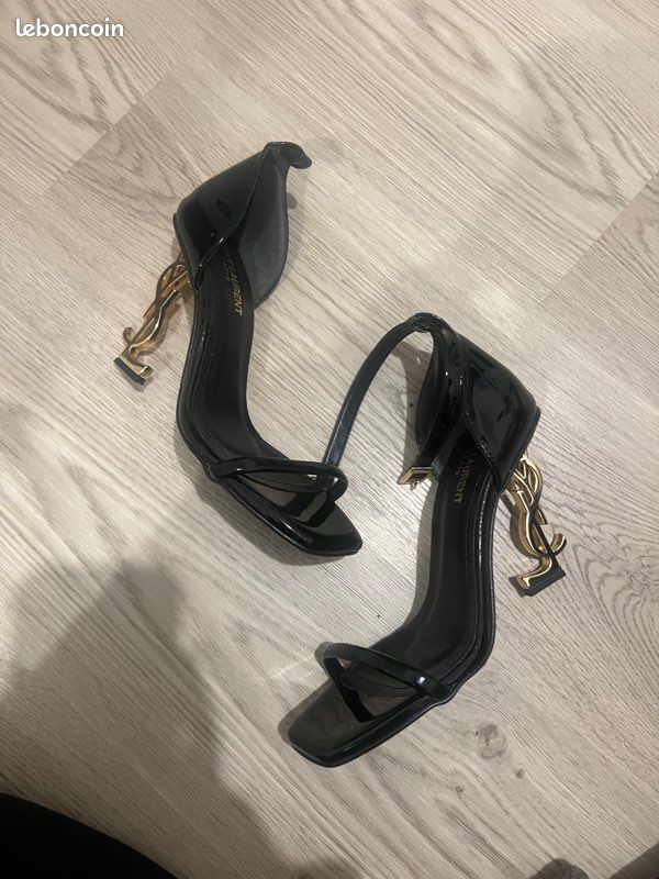 YSL Opium black- sandale talon chaussure Chaussures