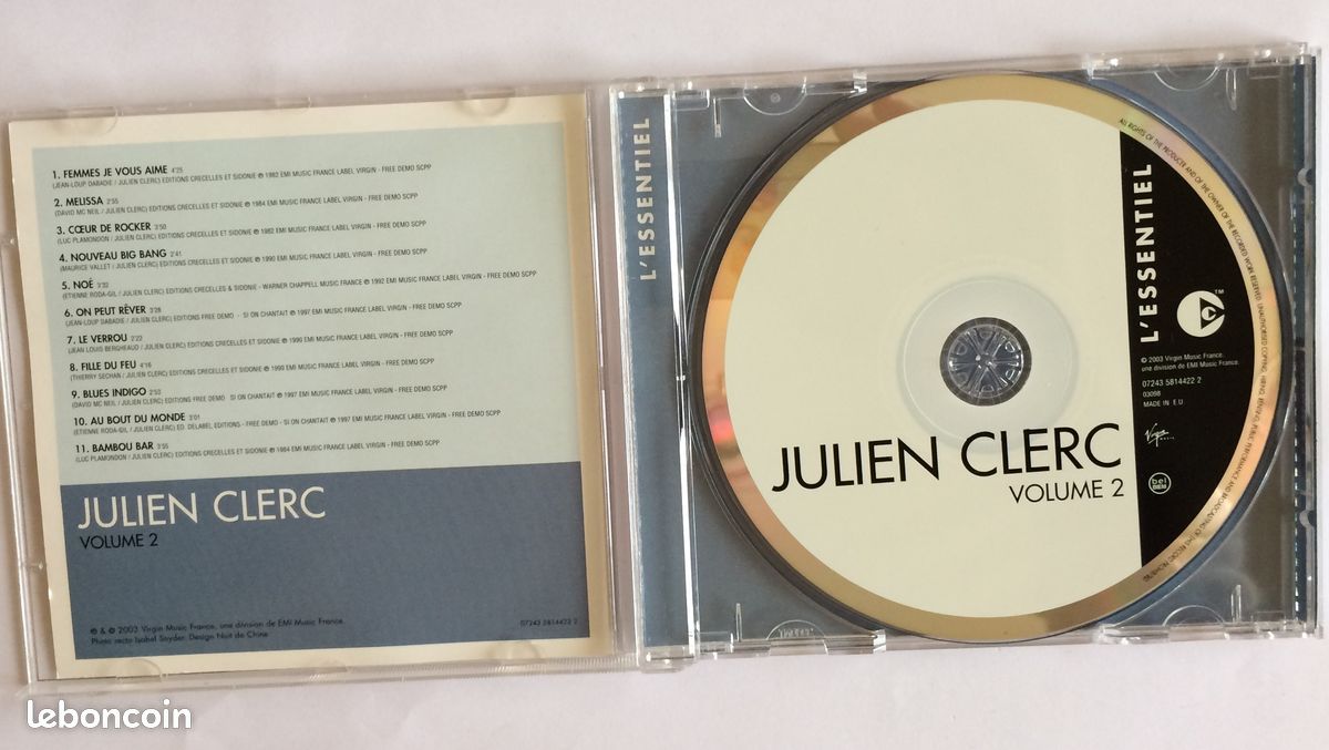 CD de Julien CLERC - L'essentiel - Volume 2 (image 3)