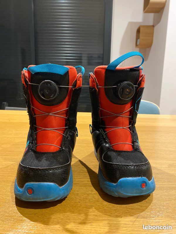 Bottes De Snowboard Burton Ruler SI Bleu, Pointure 6,5 Femme - Occasion, Système Step-in, Lacets