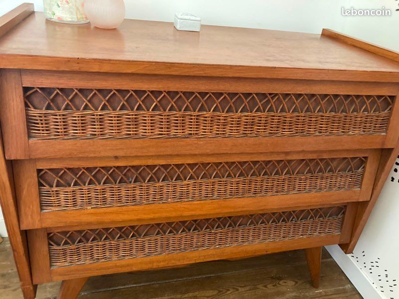 Commode bohème rotin (image 3)