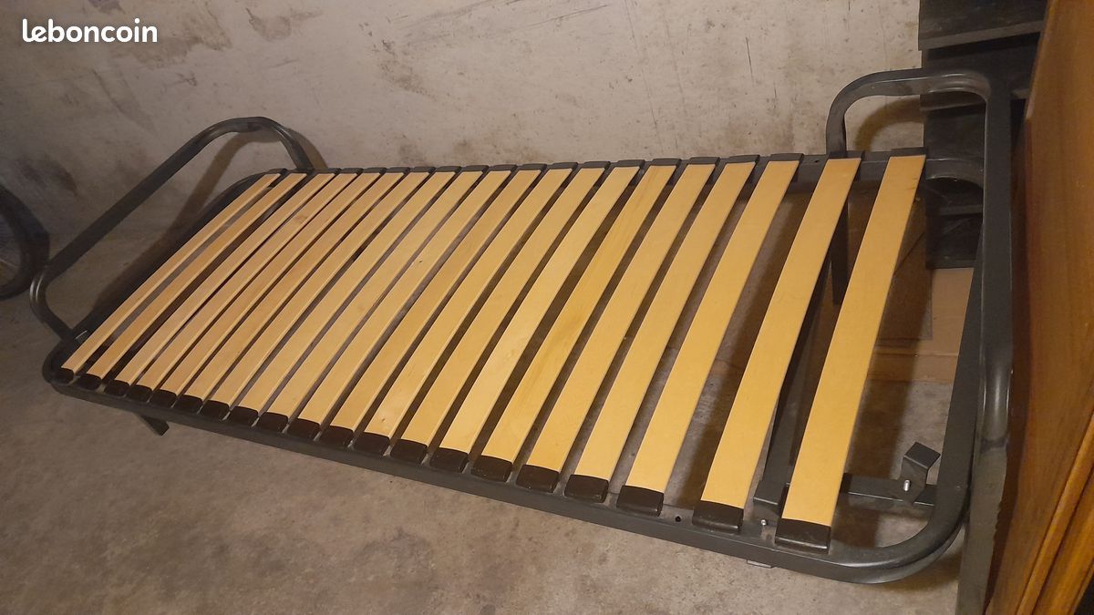 Sommier lit gigogne ou lit-banquette largeur 80cm (image 1)