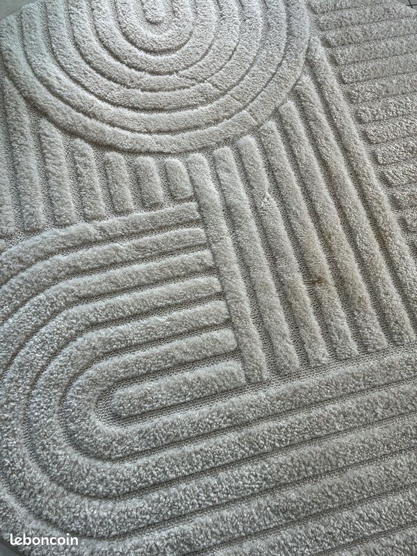 Tapis rond blanc (image 2)