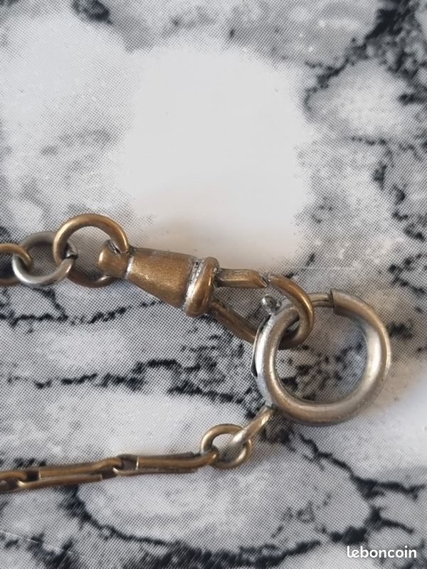Chaîne montre gousset maille filigrane S vintage métal