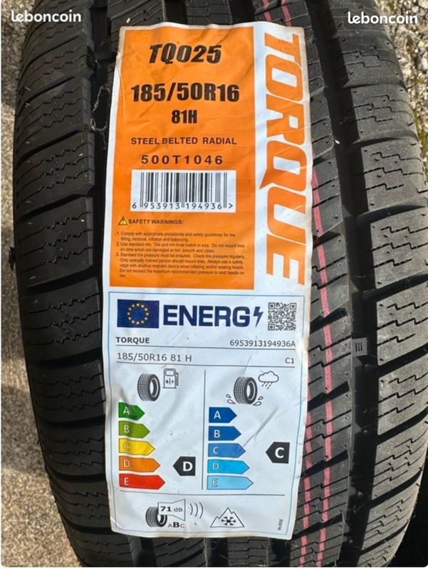2 Pneus 4 Saisons NEUFS 185/50 R16 81H - Torque TQ025 (image 2)