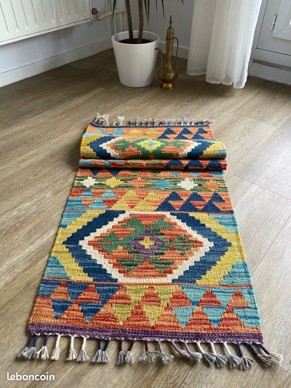 Tapis Kilim Afghan Réversible - Laine - 202 X 156 Cm - Vintage Chobi