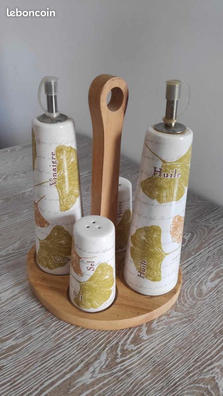 Presentoir produits cuisine, vinaigre, huile, sel, poivre (image 2)