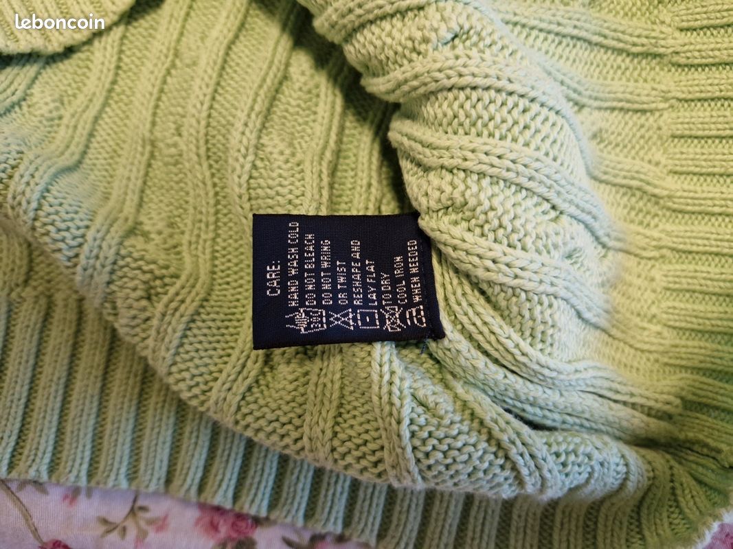 Pull torsadé Polo Ralph Lauren femme M vert menthe pastel (image 6)
