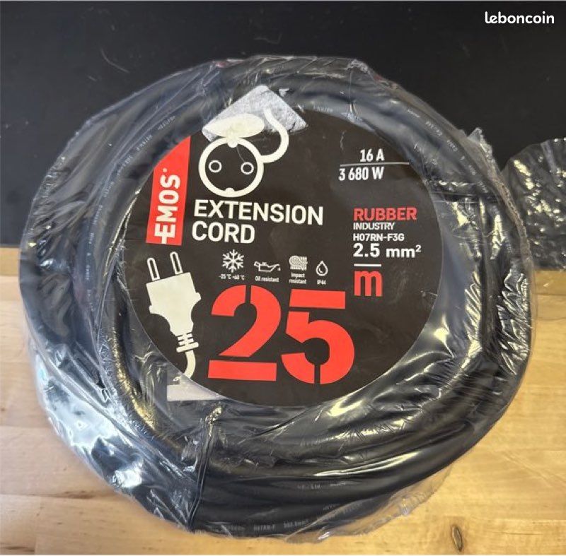 Rallonge Avec Prises Schuko, Fiche Double En Caoutchouc Pour Usage Exterieur Prise Exterieure 2 En 1 Etanche Ip44 Pour Jardin Cuisine Blanc 90209954