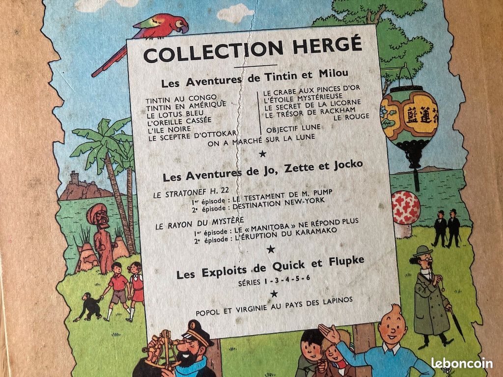 Tintin : Le Trésor De Rackham Le Rouge - édition 1954 - B9 - Cote BDM 200€ - Dos Refait