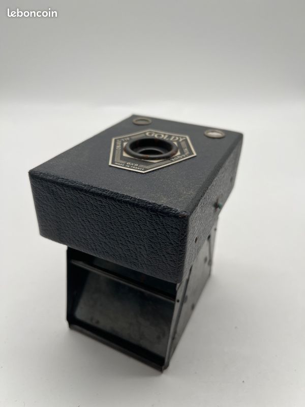 Appareil photo vintage Goldy 6x9 boîtier noir avec étui cuir France #zz35 (image 9)