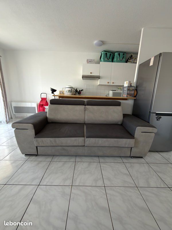 Canape convertible - gris anthracite/gris clair (image 2)