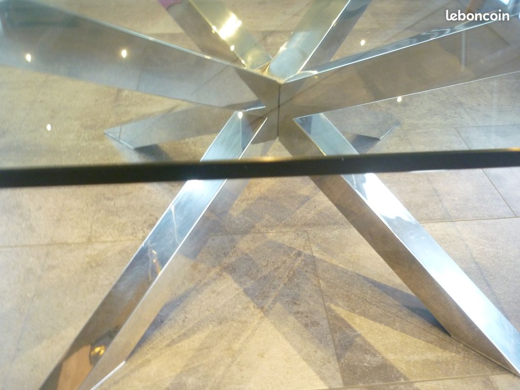 Table 8 PLACES en verre et ET PIEDS INOX (image 2)