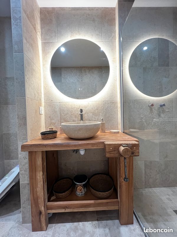 Établis de menuisier pour Meuble vasque - TV - Console sur mesure – Reproductions artisanales en bois massif (image 5)