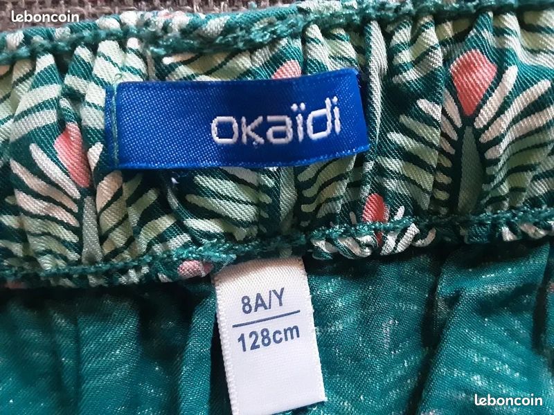 Short Velours Okaïdi Taille 14 Ans Fille - Bleu Marine Irisè - Occasion Très Bon état