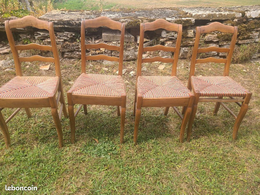 Lot de 4 chaises en osier (image 2)