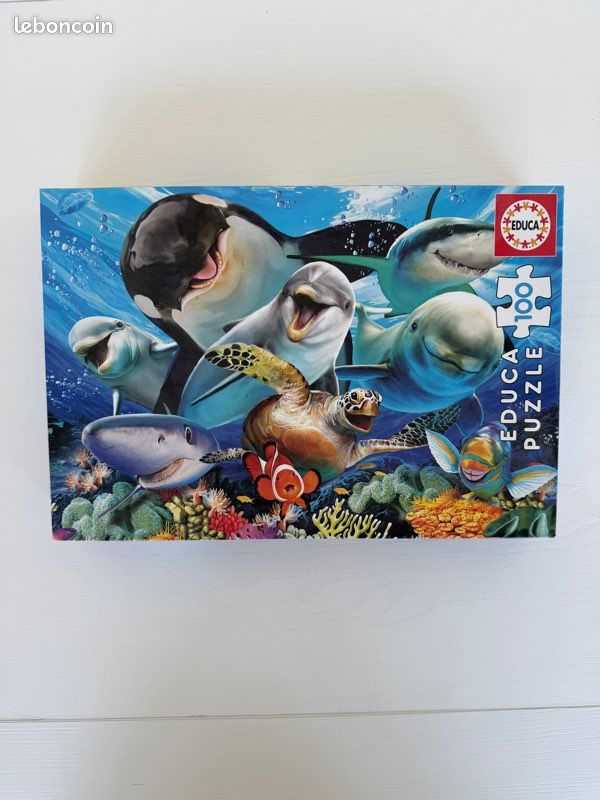 Educa - Puzzle 100 Pièces Selfie Sous L'eau - Animaux Marins Rigolos - Pièces Finies, Assemblage Sûr - 40 X 28 Cm - Dès 3 Ans