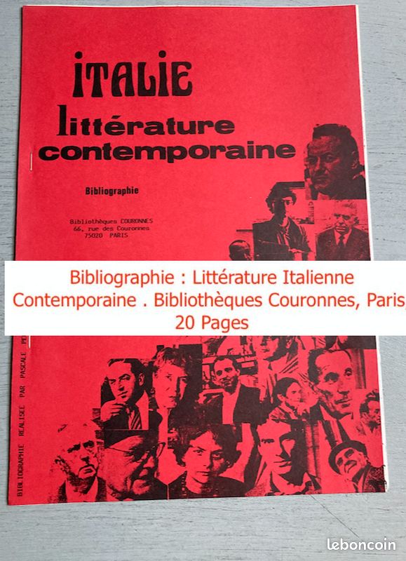 ITALIE (Culture-Littérature-Photos-Arts-Vie Politique) = 5 Revues / 2 Brochures / 3 suppléments à Libération /2 N° de Libération (Photographies Magazine-LU-Ancrages-Impréssions du Sud-Café Crème) (image 13)