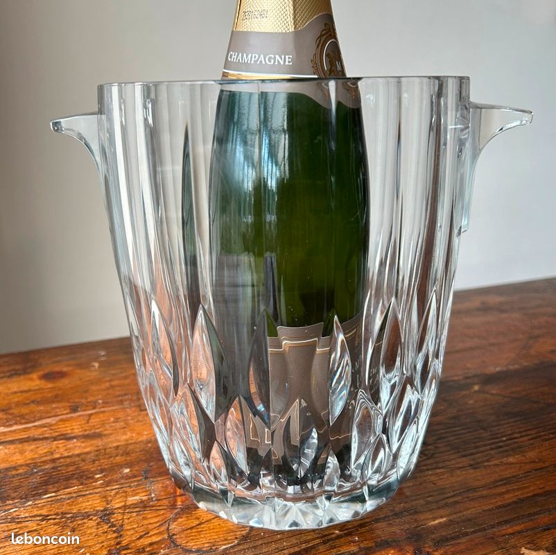 Seau à Champagne - Transparent - 3 Bouteilles - Plastique Robuste - 34x26x24 cm - La cave
