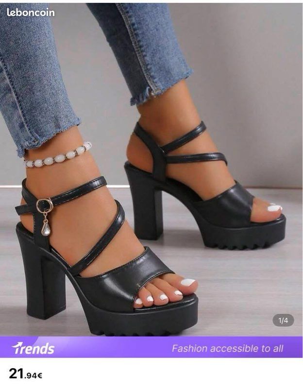 Chaussure à talon Shein noire et blanc Chaussures