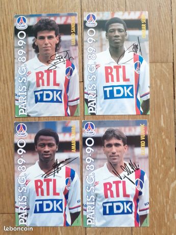 Grande Carte PSG - Paris Saint-Germain - Équipe Saison 1989/90 - Collector